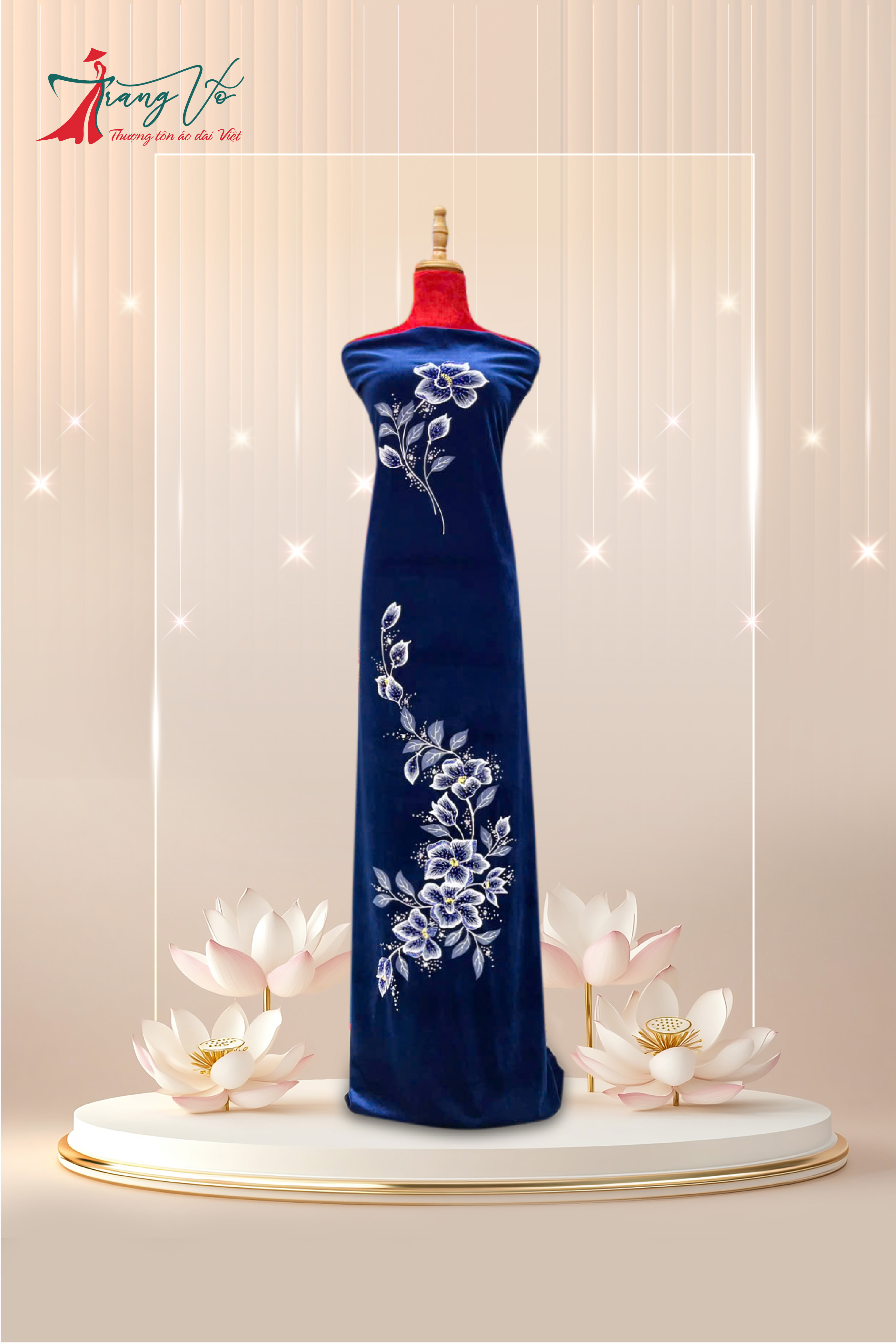 NHUNG THUN VẼ HOA TINH TẾ KẾT PHA LÊ XANH MỰC #29102409